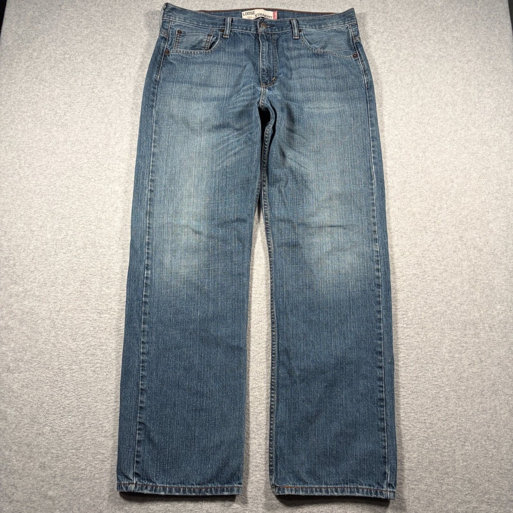 Levi's 569 Loose Straight Jeans Mens 34x34 Blue Denim 2000s Y2K Baggy Fit